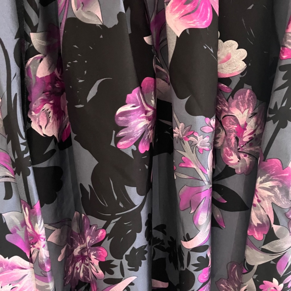 Midnight velvet, dark purple floral dress - Picture 9 of 12